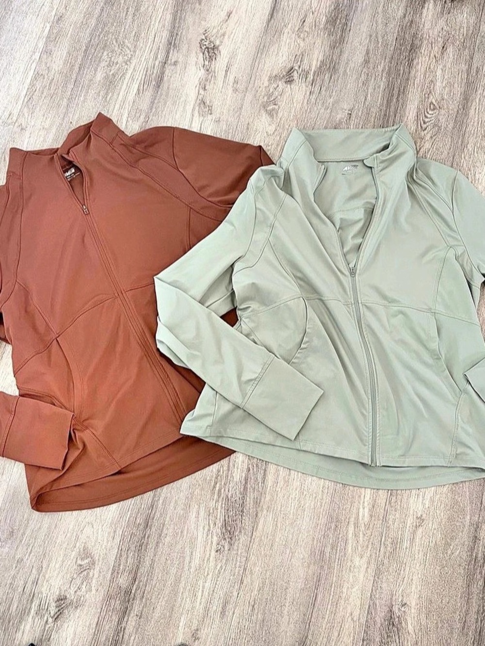 Lot Of 2 Avia Women's SoftSculpt Zip Up Active Jacket 3XL Brown Green Workout